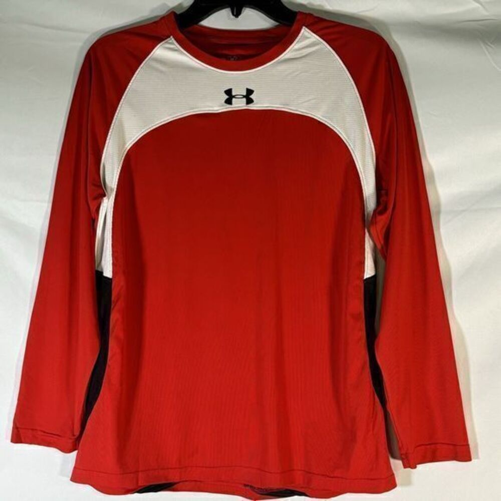 Under Armour HeatGear Long Sleeve Compression Shirt Red Size YXL